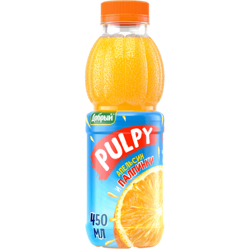 PULPY Апельсин с Мякотью 0,45л (Детский Сок)