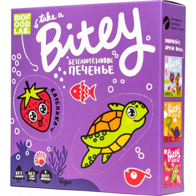 Bitey печенье безглютеновое, Клубника