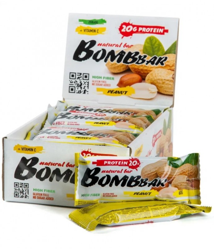 BOMBBAR батончик неглаз., TM 60гр (Арахис)