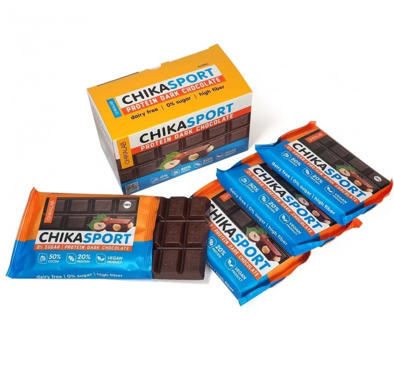 CHIKALAB Шоколад темный с фундуком 100гр